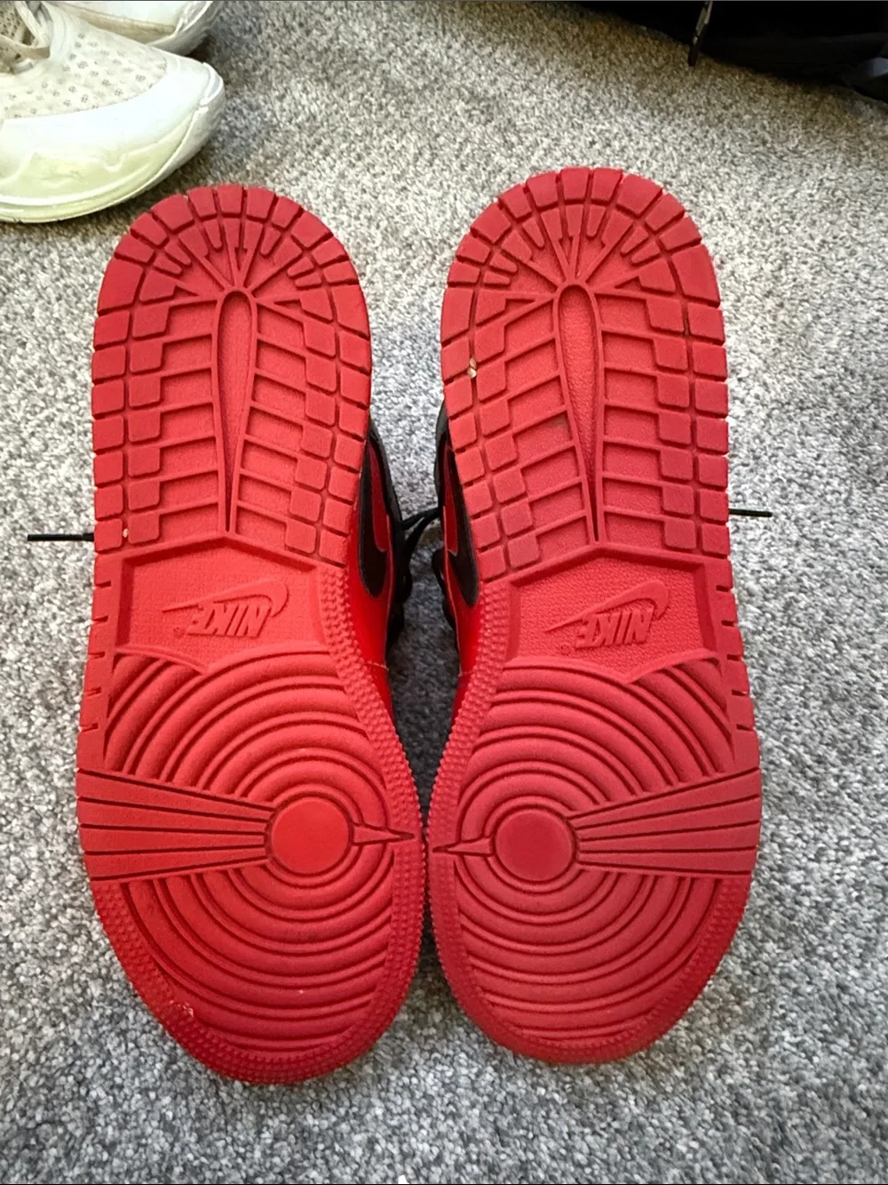 Nike Kids' High-Top Sneakers in Red and Black